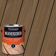 I used a product from menards. Pittsburgh Paints Stains Weatherscreen Semi Transparent Deck Stain 1 Gal At Menards