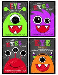 Cupcake Cutiees Monster Googly Eyes Digital Valentine Printable