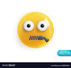 emoji face mouth shut realistic 3d icon