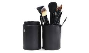 makeup brushes with leather case