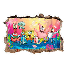 Kids Wall Sticker Hole Sponge Bob And