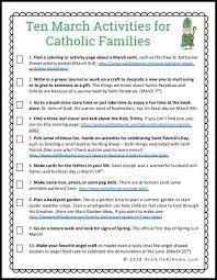 march activities for catholic families