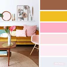 grey pink mustard color palette