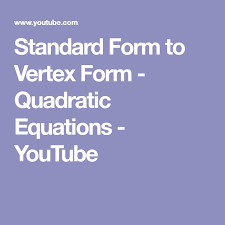 vertex form quadratic equations