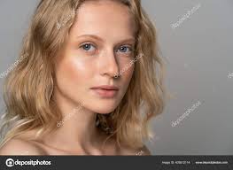 curly natural blonde hair stock photo