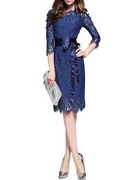 Misslook Womens Floral Lace Pierced Slim Bodycon Party