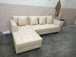 Cotton 3 Seater L Shape Sofa Cum Bed
