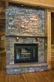 Gray Stone Fireplace But With Real