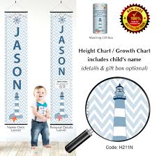 Height Chart Blue Chevron Lighthouse