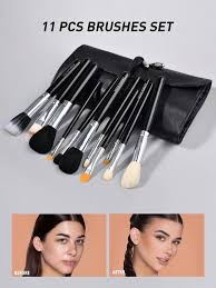 11pcs black makeup brush set large