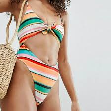 Asos River Island Knot Front Bathing Suit Nwt