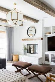 White Brick Fireplace And Hearth With