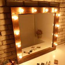 Lights Rustic Mirror Makeup Mirror