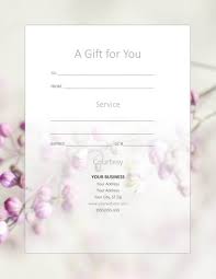 free printable spa gift certificate