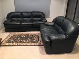 dark leather couch set