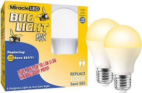 Miracle Led Yellow Bug Light Max Replaces 100w A19 Outdoor Bulb For Porch And Patio 2 Pack 606758 Amazon Com