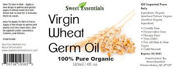 Our wheat germ carrier oil or vegetable oil (triticum vulgare) is 100% natural and pure. Buy 100 Organic Unrefined Wheat Germ Oil Imported From Italy 4oz Glass Bottle 100 Pure Virgin Cold Pressed Natural Moisturizer For Skin Hair And Face Stretch