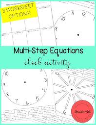Multi Step Equations Clock Activity