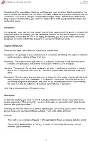 directions for narrative expository and descriptive essays pdf remember you want your conclusion to finish your piece for the reader not confuse