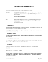 Installment Payment Agreement Template Word Pdf By Business In
