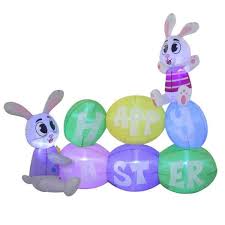 happy easter bunnies inflatable