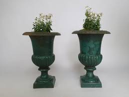 Pair Of Antique French Cast Iron Urns