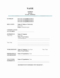 Blank Resume Template Free Blank Resume Templates For Microsoft Word