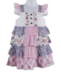 Naartjie Kids White Orchid Tiered Patchwork Lawn Dress Girls
