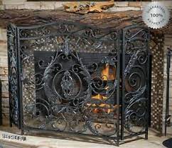 wrought iron fireplace screen metal