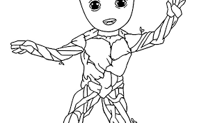 Coloring page teenager groot coloring pages 11. Baby Groot Guardians Of The Galaxy Coloring Pages Cute766