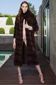 Brown Fur Coat In Real Fur For Women