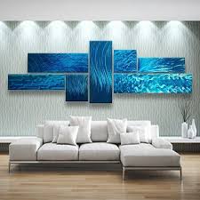 Blue Teal Metal Wall Sculpture Abstract