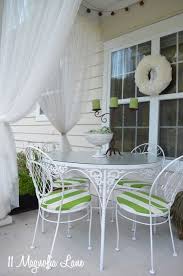 Green White Striped Seat Cushions On