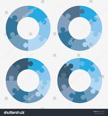 Info Template Pie Blue Charts 6 Stock Vector Royalty Free