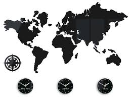 Large Wall Clock Time Zones New York