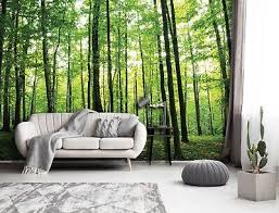 Green Forest Scenery Bedroom Wallpaper