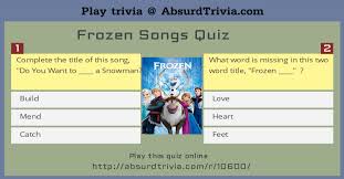 75 music trivia questions and answers (2021) music is one of the oldest pursuits in the world. Frozen Songs Quiz