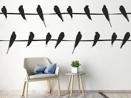 large wall stickers birds on phone wire