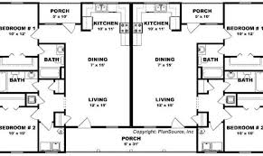 Duplex plan 66555 | total living area: Bedroom Duplex Floor Plans Four Plan One House Plans 105270