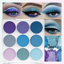 9 colors shimmer matte blue eyeshadow