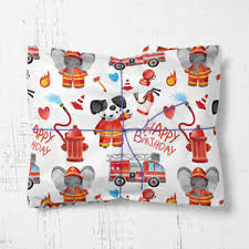fireman birthday wrapping paper roll or