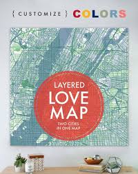 cities layered love map large canvas