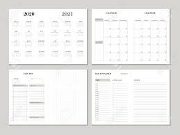 Planner Design Template For 2020 2021 Year Weekly And Monthly