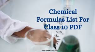 chemical formulas list for class 10 pdf