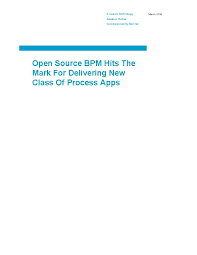 Open Source Bpm Hits The Mark For Delivering New Class Of
