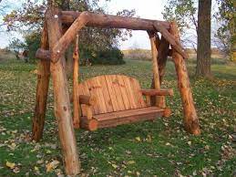 Porch Swing Rustic Log Furniture Wood