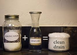 drain with baking soda and vinegar