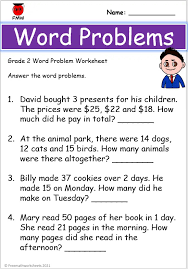 Grade 2 Word Problems Free Worksheets