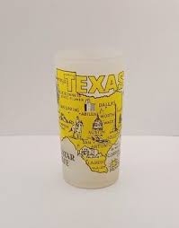 Vintage Texas State Frosted Glass
