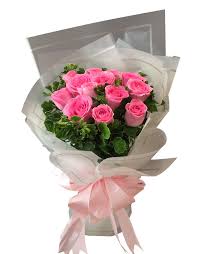 12 pink color roses bouquet to philippines